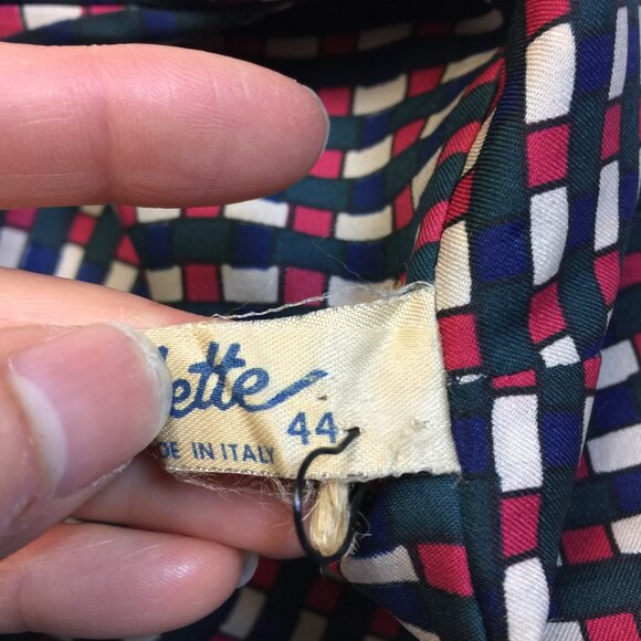 Claudette Italy Maxi Wrap Dress IT44 US8 UK12 Womans Red Blue Plaid Feminine Vtg - Picture 11 of 16